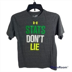 Under Armour Stats Don’t Lie T-shirt Medium Lids Youth Gray Green Short Sleeve